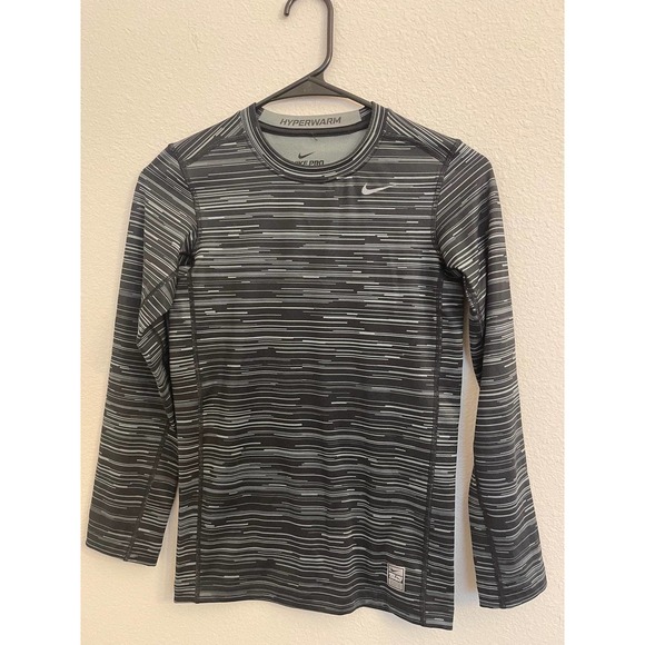 Nike T-shirt Pro Combat hiper warm dri-fit compression Youth Sz L slightly used - Picture 1 of 7
